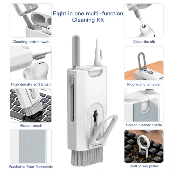 7in1 7 in 1 multifunctional swipe clean dust keyboard phone screen lens earbuds sponge cleaning brush kit set 7 in 1 cleaner - Image 2