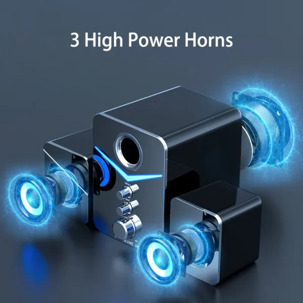 Home Theater Boombox System PC Bass Subwoofer B'luetooth Speaker with USB and AUX Cable - Image 2