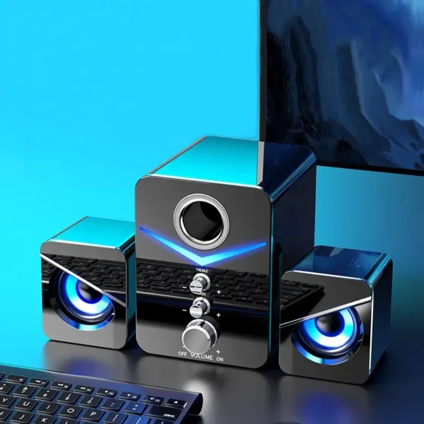 Home Theater Boombox System PC Bass Subwoofer B'luetooth Speaker with USB and AUX Cable