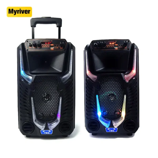 Myriver Outdoor Subwoofer Rechargeable Sound Touch Woofer Trolley Portable Karaoke Audio Tws Wireless Led Mobile Speaker - Image 2
