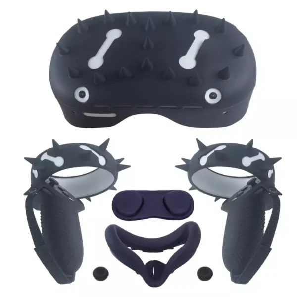 Popular VR Accessories Protective Case Kit 6 in 1 Silicone Grip Cover Protector for Oculus Quest 2 Controllers and Headset - Image 2