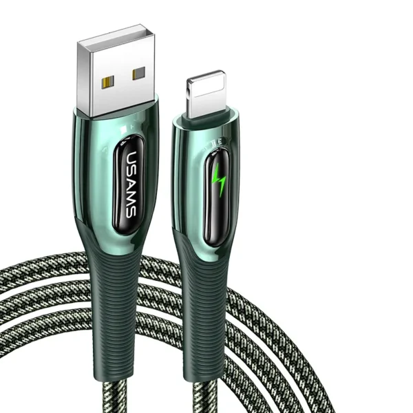 USAMS High Resilient Anti Pull Strong Fish Line 480 Mbps Data Smart Charger Usb Smart Wire Power Off Cables for Iphone Ce 15 - Image 2