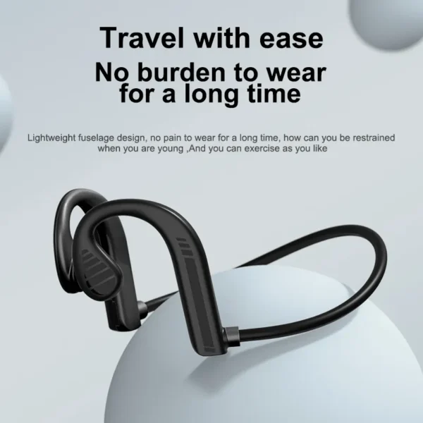 Upgraded Open-Ear Wireless Sport Headphones with Microphones For Men Outside Headset Bone Conduction Headphones