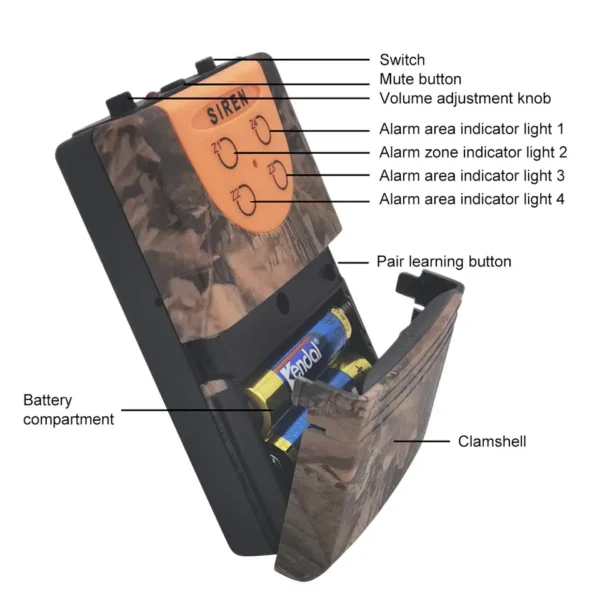 Wild Camping Home Security Moveable Animal Trap Alert Motion Detector Wireless Hunting Alarm Trail Camera For 400 Miter - Image 2