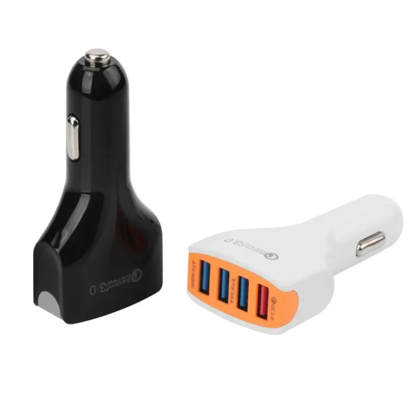 4 Port USB Car Charger Fast Charging Universal Mobile Phone USB Car Adapter Charger 2021 - Image 2