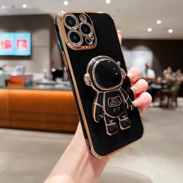 2022 New Arrival Electroplated astronaut folding stand mobile phone case for iPhone 11 12 13 14 pro max X XS XR phone case - Image 2