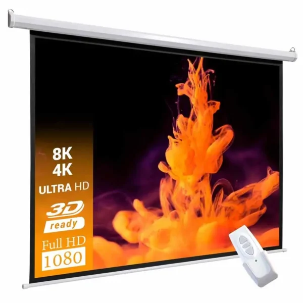 Factory Wholesale 60 100 120 inch Projection Screen Motorized Projector Screen Cinema Theatre Electric Projection Screen