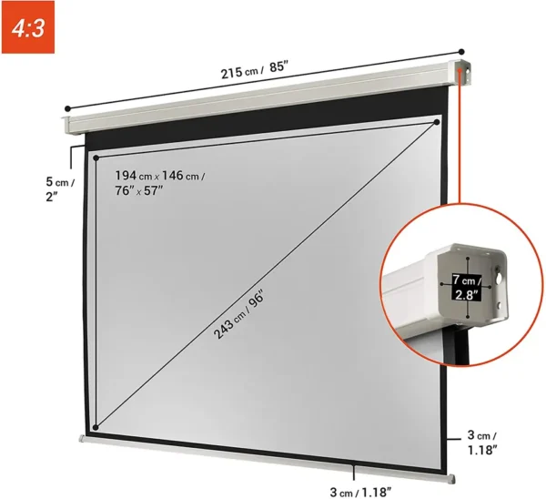 Factory Wholesale 60 100 120 inch Projection Screen Motorized Projector Screen Cinema Theatre Electric Projection Screen - Image 2