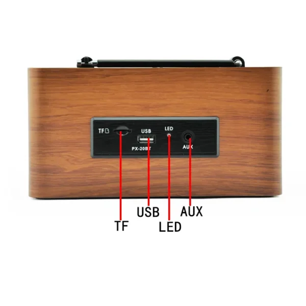 PX-20BT PX Wooden Retro Portable Mini Bass Wireless SW AM FM Radio Home Radio - Image 2