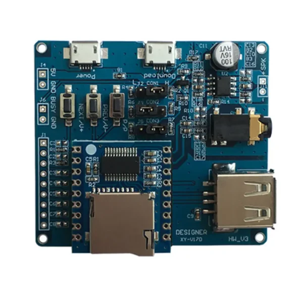 Mini MP3 Player Module + Voice Controller Shield Audio Voice Board Support For SD Card TF Card For XY-V17B