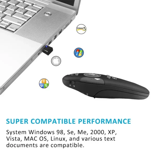 RF 2.4GHz USB Remote Control Wireless Presenter PPT for Power point Presentation Portable Teaching Meeting Laser Pointer - Image 2
