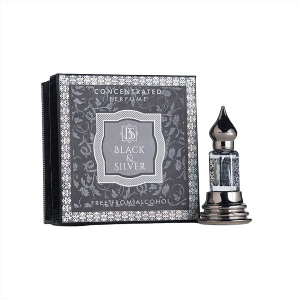 Musk Al Mahal- Black And Silver Original Attar For Men- 12ml