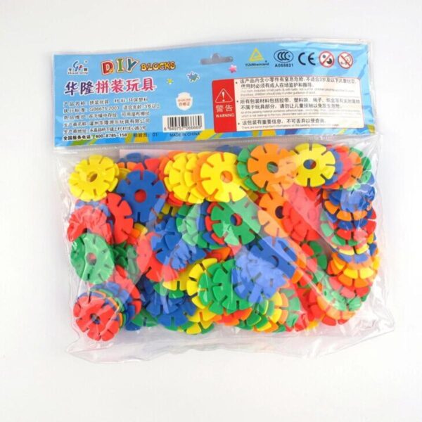 Pack Of 72 Pcs Snowflake Building Blocks