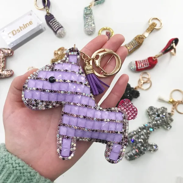 2022 New Rhinestone Beauty Lady's Bag Pendants Charm Car Key chain Jewelry Fashion Accessories
