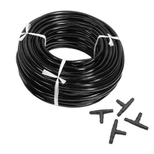 20m 4/7mm Hose Garden Water Micro-Irrigation Pipe With 20 Pcs Tee Connectors Gardening Lawn Agriculture Sprinking Drip Tube - Image 2