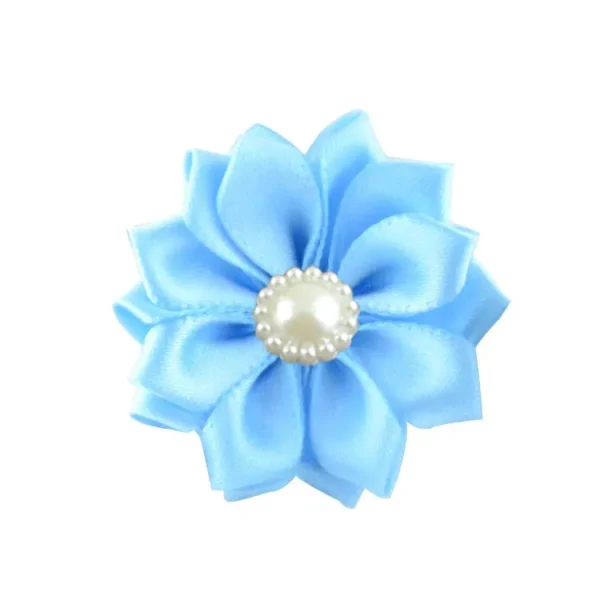 4cm handmade garment Flowers Artificial Decorative Handmade crystal Chiffon Fabric Flower For Garment Hairband Clothing