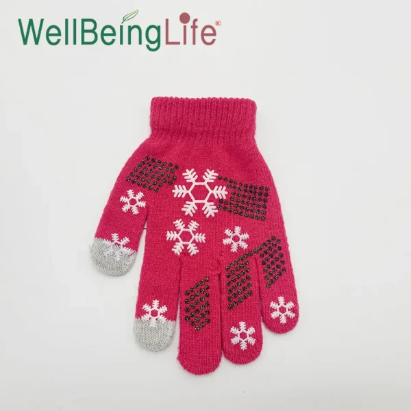 Adult acrylic knitted gloves, warm gloves with snowflake pattern, suitable for outdoor activities in winter - Image 2