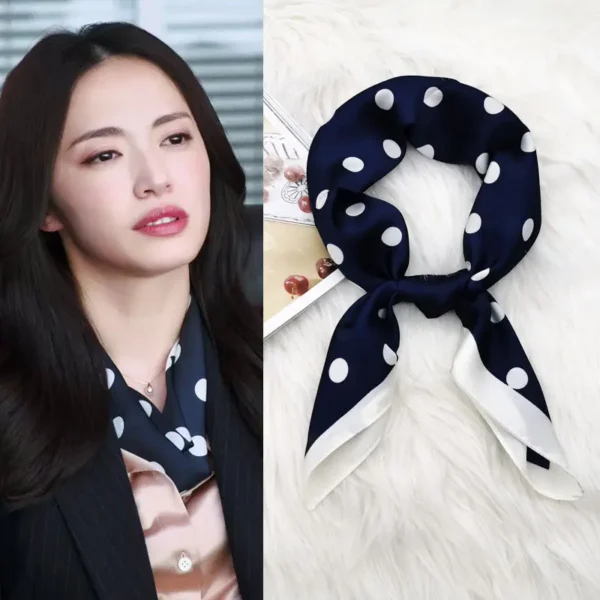 Design Print Small Square Scarf Women Silk Neck Scarves Hair Band Foulard Print Neckerchief Bandana - Image 2
