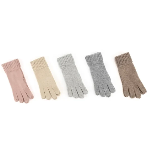 IMField OEM Cashmere Gloves Mittens Women Finger Touch Screen Winter Warm Knitted 100% Cashmere Gloves - Image 2