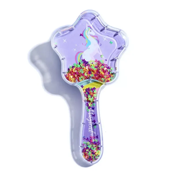 Kids cute bling nice star shape unicorn hair combs popular brush - Image 2