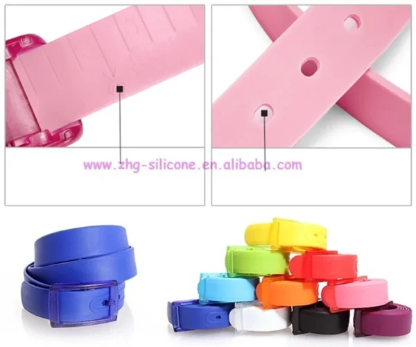Multi Color Custom Logo Women Fashion Belt Silicone Plastic Belt - Image 2