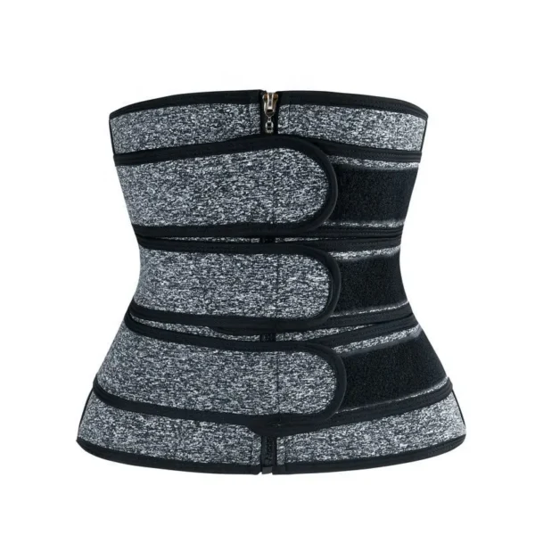 Neoprene Weight Loss Belly Corset Sauna Zipper Breasted Control Body Shaper Back Support Three Belts Tummy Slim Waist Trainer - Image 2