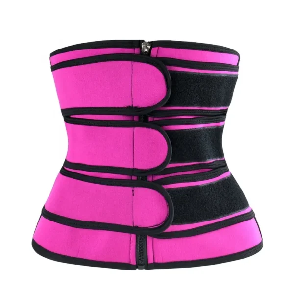 Neoprene Weight Loss Belly Corset Sauna Zipper Breasted Control Body Shaper Back Support Three Belts Tummy Slim Waist Trainer