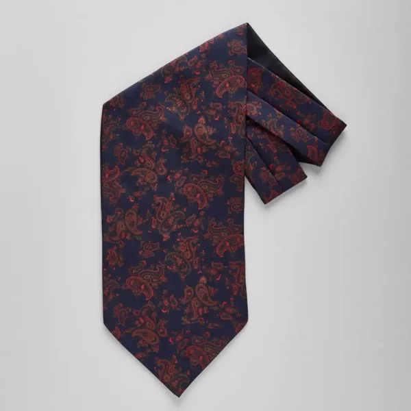 silk print paisley ascot tie cravat for men - Image 2