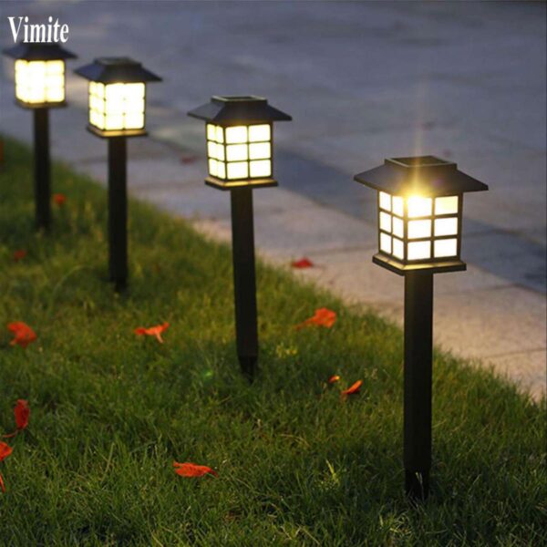 Vimite 1/2/4/6PCS Led Lamp Solar Garden Light Outdoor Waterproof Automatic Sensor Lawn Lamp Fence Light for Taman House Path Patio Landscape Decorative Lighting